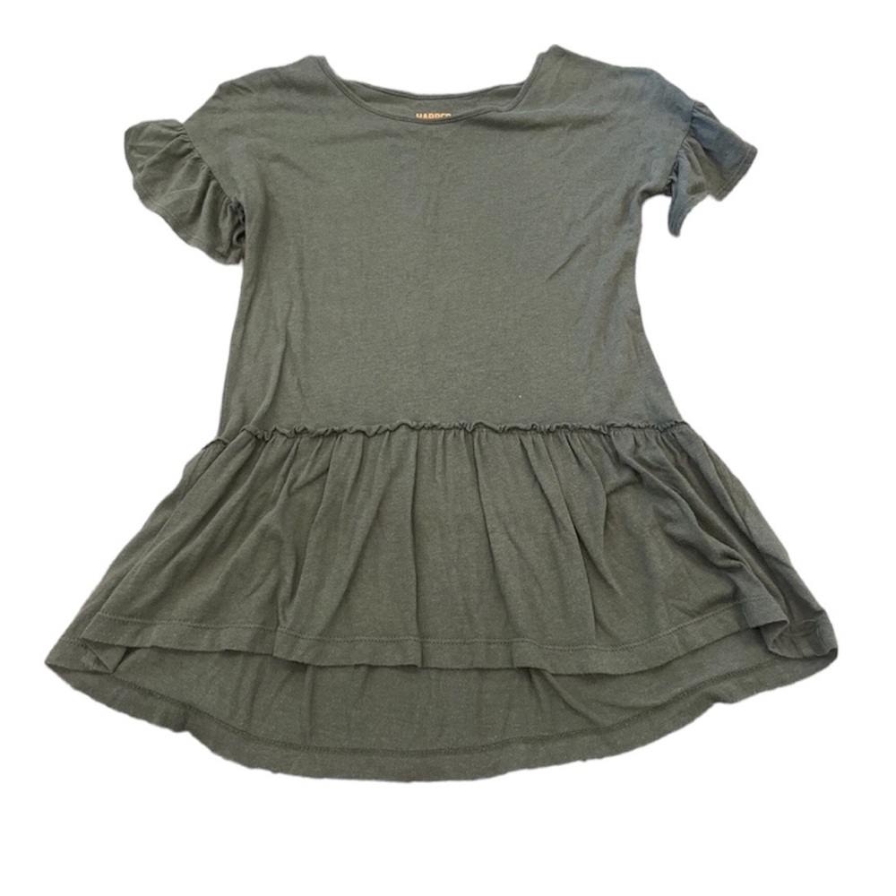 Harper Canyon Girls Size M Green Short Ruffle Sleeve Top